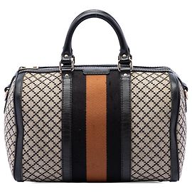 Borsa Boston Gucci Joy Medium in tela Diamante beige e Web