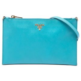 Sac à épaule Prada Blue Saffiano