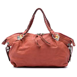 Sac cabas Gucci Bamboo Bar en cuir orange taille Medium