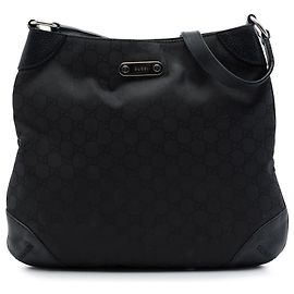 Bolsa de Ombro Gucci em Nylon GG Preto