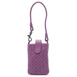 Porta teléfono Bottega Veneta en Nappa Intrecciato púrpura