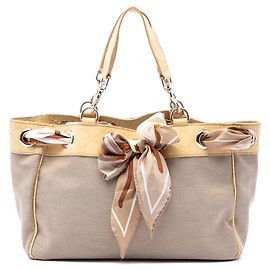 Tote Gucci Positano in tela beige Medium con rifiniture Guccissima