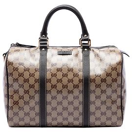 Gucci Beige Medium GG Crystal Joy Boston Bag
