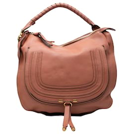 Chloé Marcie Hobo in pelle di vitello martellata rosa Large