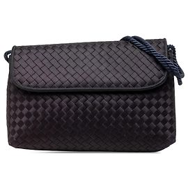 Borsa a tracolla Intrecciato in raso viola Bottega Veneta