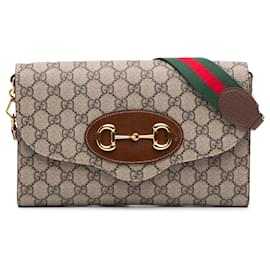 Bolso Satchel Gucci Small GG Supreme Horsebit 1955 Beige