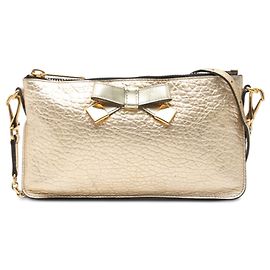 Borsa a tracolla Peyton Bow Burberry in pelle metallizzata oro