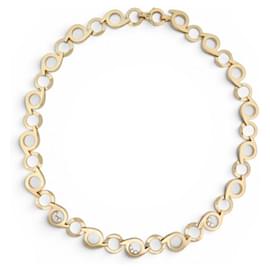 COLLANA VINTAGE CHOPARD HAPPY DIAMONDS 6469 45CM IN ORO GIALLO 18K 72.1GR - Chopard