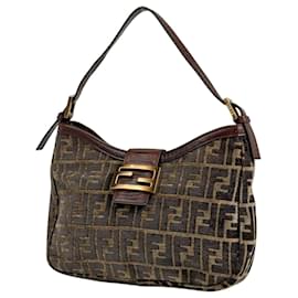 Borsa a tracolla Fendi marrone con motivo Zucca