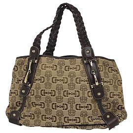Bolso Gucci Horsebit Canvas en marrón