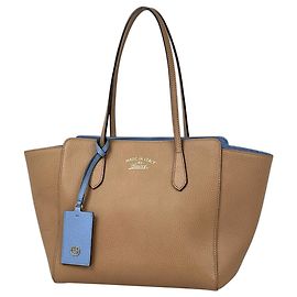 Borsa tote Gucci Swing in pelle beige