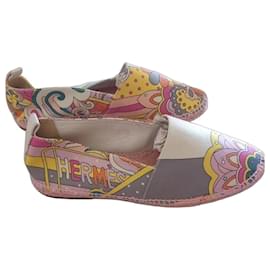 Espadrillas Hermès in tela con stampa colorata