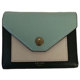 Céline Cartera Tricolor Celine de cuero