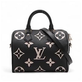 Louis Vuitton Speedy 25 Bandoulière Empreinte Leather Trunk Bag Black