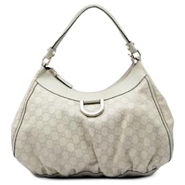 Weiße Gucci Guccissima Abbey D Ring Schultertasche
