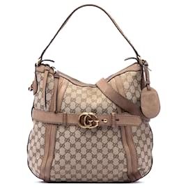 Beige Gucci Medium GG Canvas Running Satchel