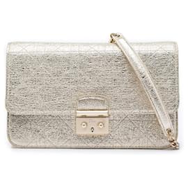 Borsa a tracolla Miss Dior Promenade in vitello canage metallizzato Gold Dior