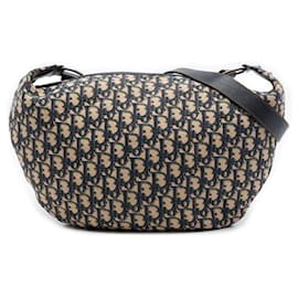 Borsa a tracolla Dior Oblique Canvas blu