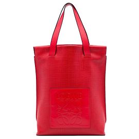 Borsa Shopper Tote Anagram in pelle rossa LOEWE