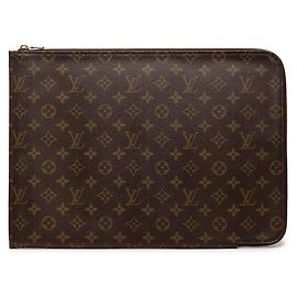 Mala de Negócios Portfolio Louis Vuitton Monogram Poche Documents Castanha