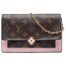 Borsa a tracolla Louis Vuitton Monogram Flore Wallet On Chain Marrone
