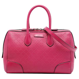 Borsa Boston Satchel Gucci Diamante Bright in pelle di vitello rosa