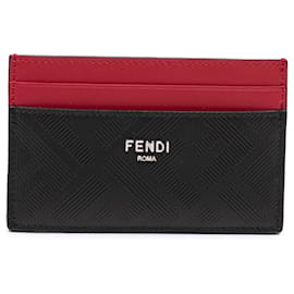 Fendi Zucca Shadow Kartenetui aus Kalbsleder Colorblock Schwarz