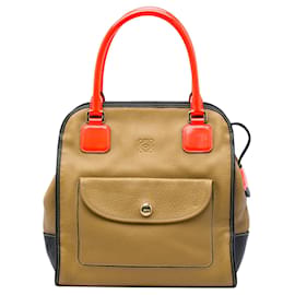 Borsa LOEWE Anagram Oro in pelle tricolore marrone