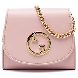 Borsa a tracolla Blondie Gucci Medium in pelle di vitello rosa con catena