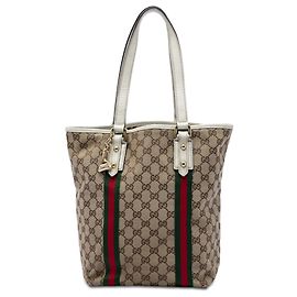 Tote Gucci GG Canvas Web Jolicoeur Bianco