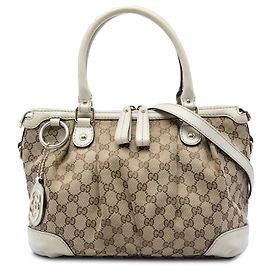 Gucci GG Canvas Sukey Satchel Weiß