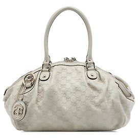 Weiße Gucci Guccissima Sukey Satchel Tasche