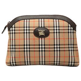 Clutch Burberry Haymarket Check Canvas Beige