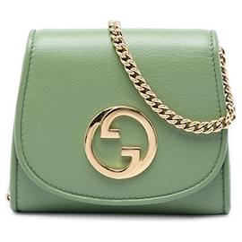 Borsa a tracolla Blondie Wallet on Chain in pelle di vitello Medium Gucci Verde