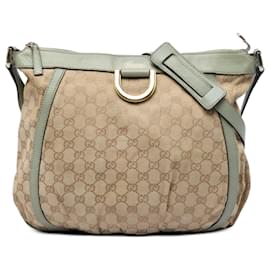 Gucci GG Canvas Abbey D Ring Crossbody Tasche Grün