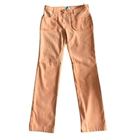 Pantalones Chanel de denim lavado naranja
