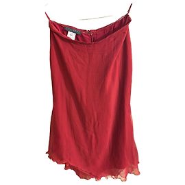 Elie Saab Kleid aus Seidenmischung in Rot mit Rüschen