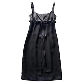 Chanel Robe Midi en Soie Noire