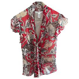 Diane von Furstenberg Blouse en soie imprimé floral rouge - Diane Von Furstenberg