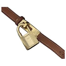 Montre Hermès Kelly en Or Jaune et Cuir Marron