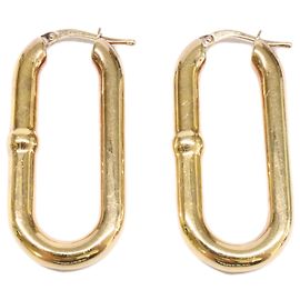 Pendientes de aro ovalados dorados Bottega Veneta