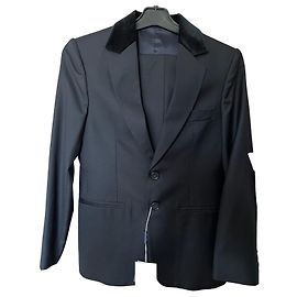 Maliparmi Malip Costume Smoking Garçon en Laine Bleu Marine