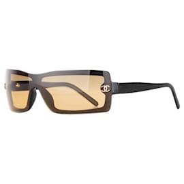 Chanel 2000s 5067 CC Logo Wrap Mask Shield Sonnenbrille