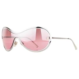 Chanel 2000s '4030' Aviator Wrap Mask Shield Sonnenbrille