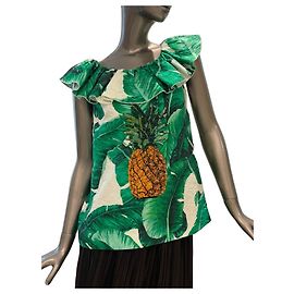 Dolce & Gabbana Tropical Print Sequin Pineapple Top
