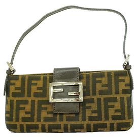 Borsa Fendi Zucca in tela nylon marrone