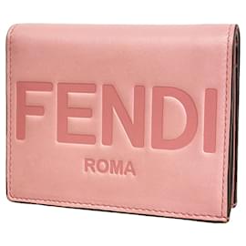 Fendi Bi-Fold Portemonnaie aus rosa Leder