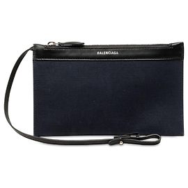 Balenciaga Blue Canvas Navy Cabas Pouch