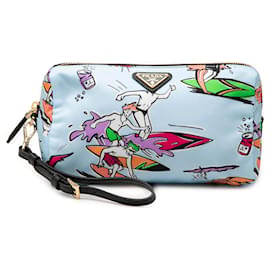 Neceser Prada en Tessuto Stampato azul