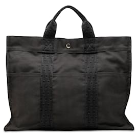 Hermès Gray Canvas Herline MM